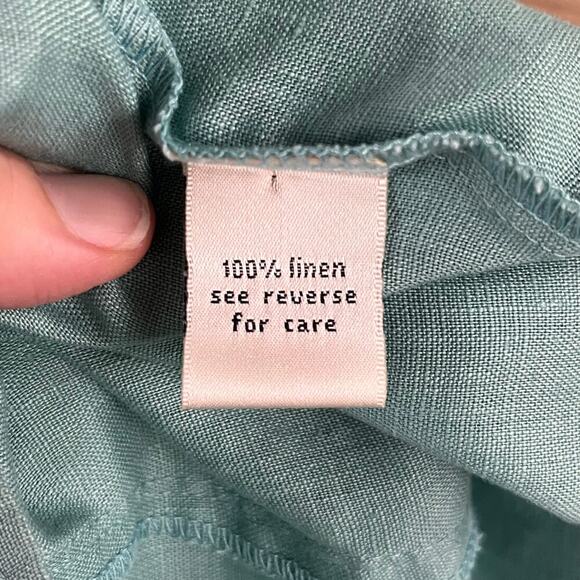 Tyler Boe Women's Sage Green 100% Linen Long Sleeve Top Size 14 - Picture 8 of 9